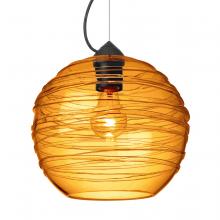 Besa Lighting 1KX-462782-EDIL-BK - Besa Wave 10 Pendant Black Amber 1x8W LED Filament