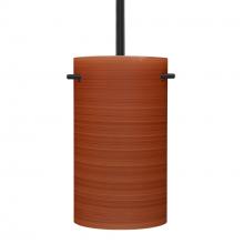 Besa Lighting 1TT-4005CH-LED-BK - Besa Tamburo 5 Pendant, Cherry, Black Finish, 1x11W LED