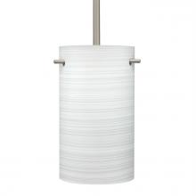 Besa Lighting 1TT-4005KR-LED-SN - Besa Tamburo 5 Stem Pendant, Chalk, Black Finish, 1x11W LED