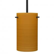 Besa Lighting 1TT-4005OK-LED-BK - Besa Tamburo 5 Pendant, Oak, Black Finish, 1x11W LED