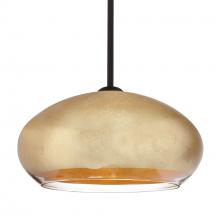 Besa Lighting 1TT-4345GF-LED-BK - Besa Brio 14 Stem Pendant Black Gold Foil 1x9W LED