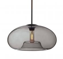 Besa Lighting 1TT-BANA15SM-EDIL-BK - Besa Stem Pendant Bana 15 Black Smoke 1x8W LED Filament