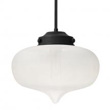 Besa Lighting 1TT-MIRAFR-EDIL-BK - Besa Mira Stem Pendant Black Frost 1x4W LED Filament