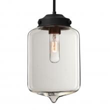 Besa Lighting 1TT-OLINCL-EDIL-BK - Besa Olin Stem Pendant Black Clear 1x4W LED Filament