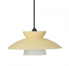 Besa Lighting 1XC-271897-LED-BK - Besa Pendant Trilo 7, Black Finish, Champagne 1x5W LED