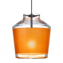 Besa Lighting 1XC-PIC6GD-LED-BK - Besa Pendant Pica 6 Black Finish, Gold Sand 1x5W LED