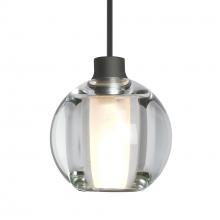 Besa Lighting 1XT-BOCA5CL-LED-BK - Besa Boca 5 Pendant, Clear, Black Finish, 1x3W LED