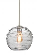 Besa Lighting 1TT-462761-EDIL-SN - Besa Wave 10 Stem Pendant Satin Nickel Clear 1x8W LED Filament