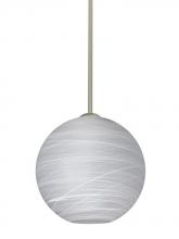 Besa Lighting 1TT-COCO1060-LED-SN - Besa Coco 10 Stem Pendant, Cocoon, Satin Nickel Finish, 1x9W LED