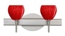 Besa Lighting 2SW-5605RC-LED-SN - Besa, Tay Tay Vanity, Red Cloud, Satin Nickel Finish, 2x5W LED