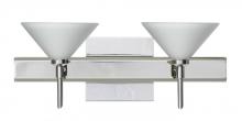 Besa Lighting 2SW-117607-CR-SQ - Besa Wall With SQ Canopy Kona Chrome White 2x40W G9