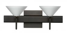 Besa Lighting 2SW-117607-LED-BR-SQ - Besa Wall With SQ Canopy Kona Bronze White 2x5W LED