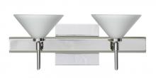Besa Lighting 2SW-117607-LED-CR-SQ - Besa Wall With SQ Canopy Kona Chrome White 2x5W LED