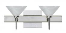 Besa Lighting 2SW-117652-LED-CR-SQ - Besa Wall With SQ Canopy Kona Chrome Marble 2x5W LED
