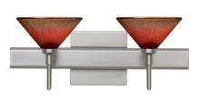 Besa Lighting 2SW-117681-LED-SN-SQ - Besa Wall With SQ Canopy Kona Satin Nickel Sunset 2x5W LED