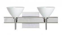 Besa Lighting 2SW-174307-LED-CR-SQ - Besa Wall With SQ Canopy Domi Chrome White 2x5W LED