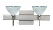 Besa Lighting 2SW-174352-LED-SN-SQ - Besa Wall With SQ Canopy Domi Satin Nickel Marble 2x5W LED
