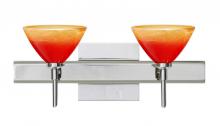 Besa Lighting 2SW-1743SL-LED-CR-SQ - Besa Wall With SQ Canopy Domi Chrome Solare 2x5W LED