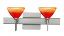 Besa Lighting 2SW-1743SL-LED-SN-SQ - Besa Wall With SQ Canopy Domi Satin Nickel Solare 2x5W LED