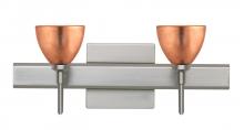 Besa Lighting 2SW-1758CF-LED-SN-SQ - Besa Divi Wall With SQ Canopy 2SW Copper Foil Satin Nickel 2x5W LED