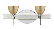 Besa Lighting 2SW-1758GF-LED-CR - Besa Divi Wall 2SW Gold Foil Chrome 2x5W LED