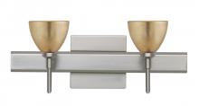 Besa Lighting 2SW-1758GF-LED-SN-SQ - Besa Divi Wall With SQ Canopy 2SW Gold Foil Satin Nickel 2x5W LED