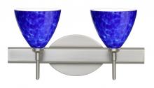 Besa Lighting 2SW-177986-LED-SN - Besa Wall Mia Satin Nickel Blue Cloud 2x5W LED