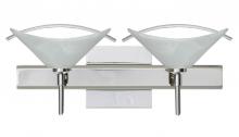 Besa Lighting 2SW-181304-LED-CR-SQ - Besa Wall With SQ Canopy Hoppi Chrome Marble/Clear 2x3W LED