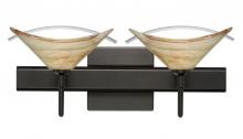 Besa Lighting 2SW-181305-LED-BR-SQ - Besa Wall With SQ Canopy Hoppi Bronze Mocha/Clear 2x3W LED