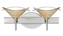 Besa Lighting 2SW-181305-LED-CR - Besa Wall Hoppi Chrome Mocha/Clear 2x3W LED