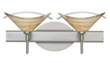 Besa Lighting 2SW-181305-LED-SN - Besa Wall Hoppi Satin Nickel Mocha/Clear 2x3W LED