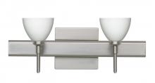 Besa Lighting 2SW-185807-LED-SN-SQ - Besa Divi Wall With SQ Canopy 2SW Opal Matte Satin Nickel 2x5W LED