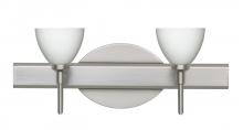 Besa Lighting 2SW-185807-LED-SN - Besa Divi Wall 2SW Opal Matte Satin Nickel 2x5W LED