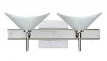 Besa Lighting 2SW-191352-LED-CR-SQ - Besa Wall With SQ Canopy Hoppi Chrome Marble 2x3W LED