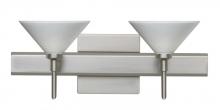 Besa Lighting 2SW-282453-LED-SN-SQ - Besa Wall With SQ Canopy Kona Satin Nickel White Starpoint 2x5W LED