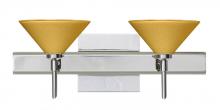 Besa Lighting 2SW-282490-LED-CR-SQ - Besa Wall With SQ Canopy Kona Chrome Mango Starpoint 2x5W LED