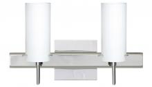 Besa Lighting 2SW-440307-LED-CR-SQ - Besa Wall With SQ Canopy Copa 3 Chrome Opal Matte 2x5W LED