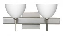 Besa Lighting 2SW-467907-LED-SN-SQ - Besa Wall With SQ Canopy Brella Satin Nickel White 2x5W LED