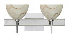 Besa Lighting 2SW-467983-LED-CR-SQ - Besa Wall With SQ Canopy Brella Chrome Mocha 2x5W LED