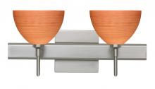 Besa Lighting 2SW-4679CH-LED-SN-SQ - Besa Wall With SQ Canopy Brella Satin Nickel Cherry 2x5W LED