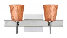 Besa Lighting 2SW-5125CF-LED-CR-SQ - Besa Wall With SQ Canopy Nico 4 Chrome Stone Copper Foil 2x5W LED