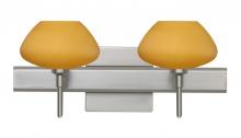 Besa Lighting 2SW-541080-LED-SN-SQ - Besa Wall With SQ Canopy Peri Satin Nickel Amber Matte 2x5W LED