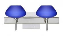 Besa Lighting 2SW-541087-LED-CR-SQ - Besa Wall With SQ Canopy Peri Chrome Blue Matte 2x5W LED
