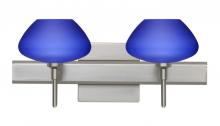Besa Lighting 2SW-541087-LED-SN-SQ - Besa Wall With SQ Canopy Peri Satin Nickel Blue Matte 2x5W LED
