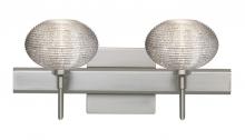 Besa Lighting 2SW-5612GL-LED-SN-SQ - Besa Wall With SQ Canopy Lasso Satin Nickel Glitter 2x5W LED