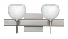 Besa Lighting 2SW-565819-LED-SN-SQ - Besa Wall With SQ Canopy Palla 5 Satin Nickel Carrera 2x5W LED