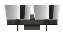Besa Lighting 2SW-6773MR-LED-BR-SQ - Besa Groove Wall With SQ Canopy 2SW Mirror-Frost Bronze 2x5W LED