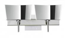 Besa Lighting 2SW-6773MR-LED-CR-SQ - Besa Groove Wall With SQ Canopy 2SW Mirror-Frost Chrome 2x5W LED