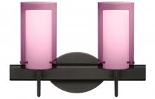 Besa Lighting 2SW-A44007-BR - Besa Pahu 4 Wall 2SW Transparent Amethyst/Opal Bronze 2x40W G9