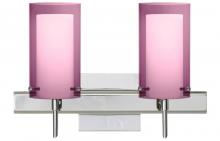 Besa Lighting 2SW-A44007-CR-SQ - Besa Pahu 4 Wall With SQ Canopy 2SW Transparent Amethyst/Opal Chrome 2x40W G9